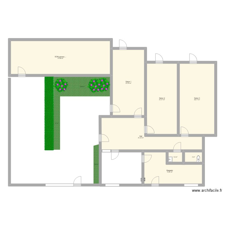 Matour. Plan de 8 pièces et 158 m2