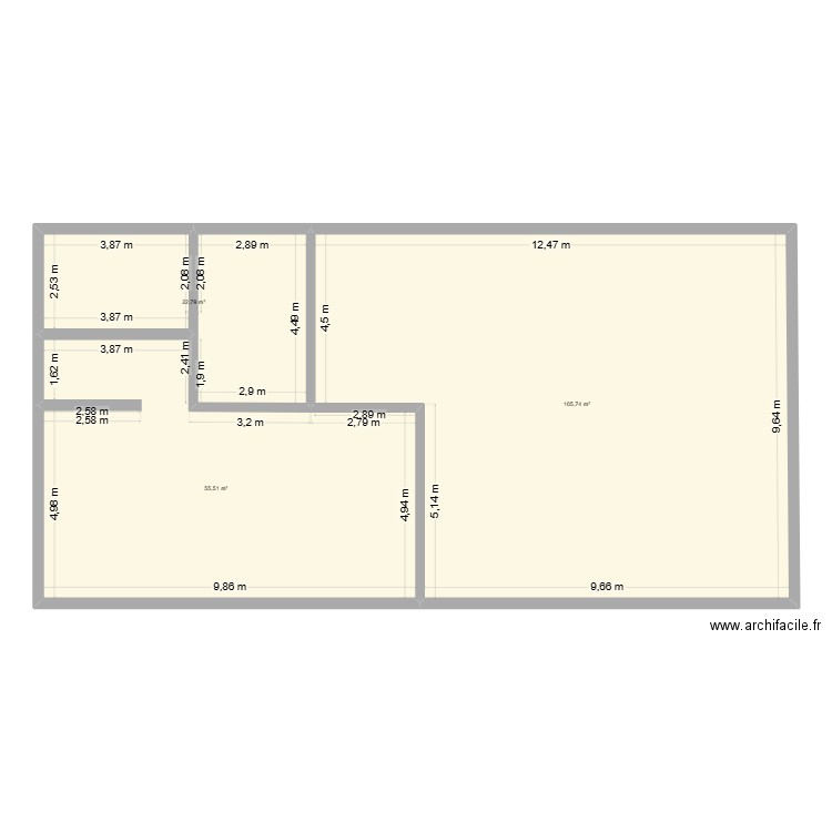 bary. Plan de 3 pièces et 184 m2