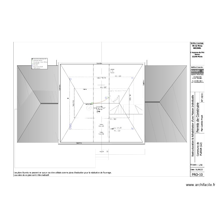 MICHEL_PLAN COMBLE. Plan de 0 pièce et 0 m2