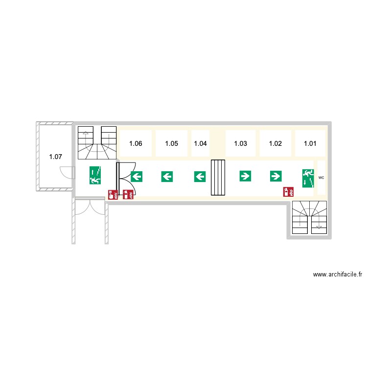  Sacré Coeur de Stockel - Vieux bâtiment - Etage 1. Plan de 9 pièces et 5 m2