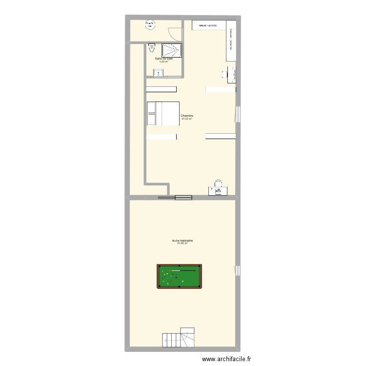 chambre Lily. Plan de 4 pièces et 117 m2