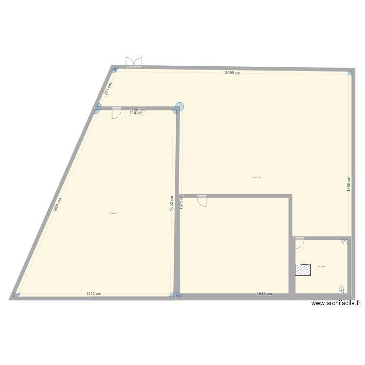 espace accueil Multi events. Plan de 3 pièces et 525 m2