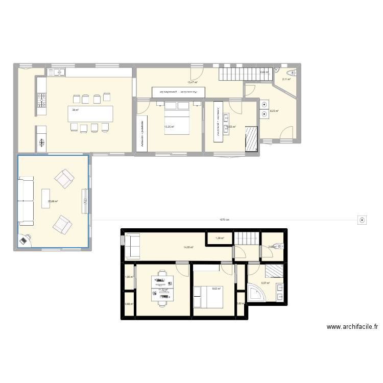 derniere version. Plan de 17 pièces et 159 m2