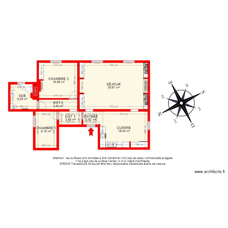 BI21399 -. Plan de 13 pièces et 118 m2