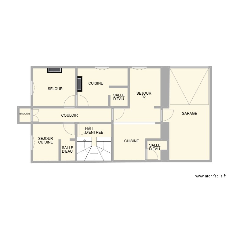 RDC LUNEL. Plan de 13 pièces et 46 m2