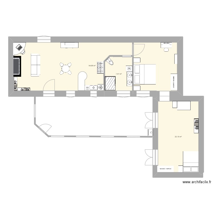 essai 1. Plan de 3 pièces et 86 m2