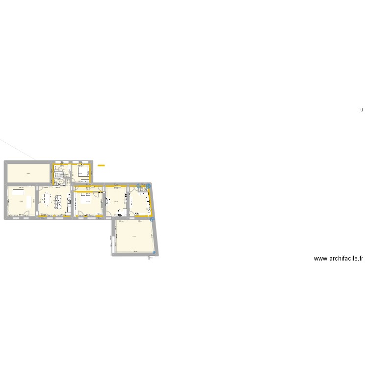 plan Chauveau 4 modification . Plan de 16 pièces et 198 m2