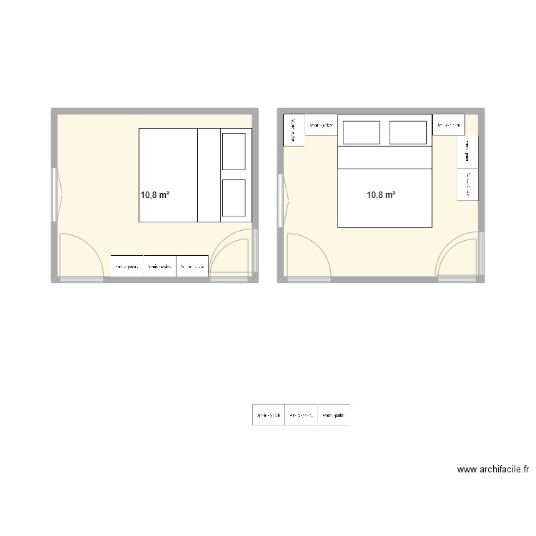 test chambre. Plan de 2 pièces et 22 m2