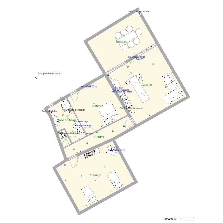 GELINEAU. Plan de 7 pièces et 142 m2