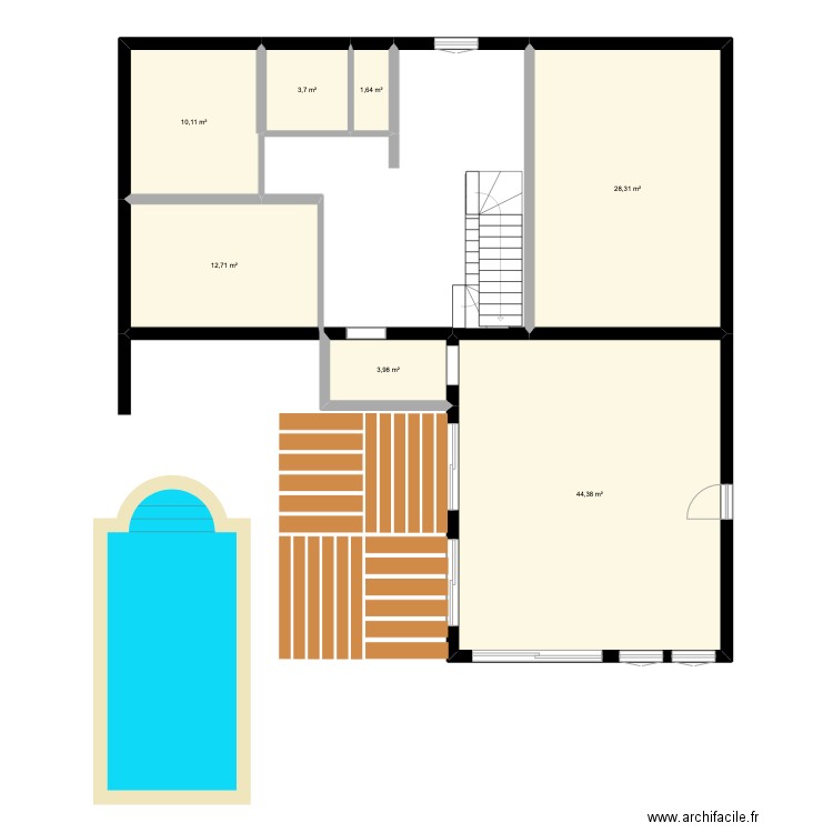 maison hésingue 2étages. Plan de 7 pièces et 105 m2