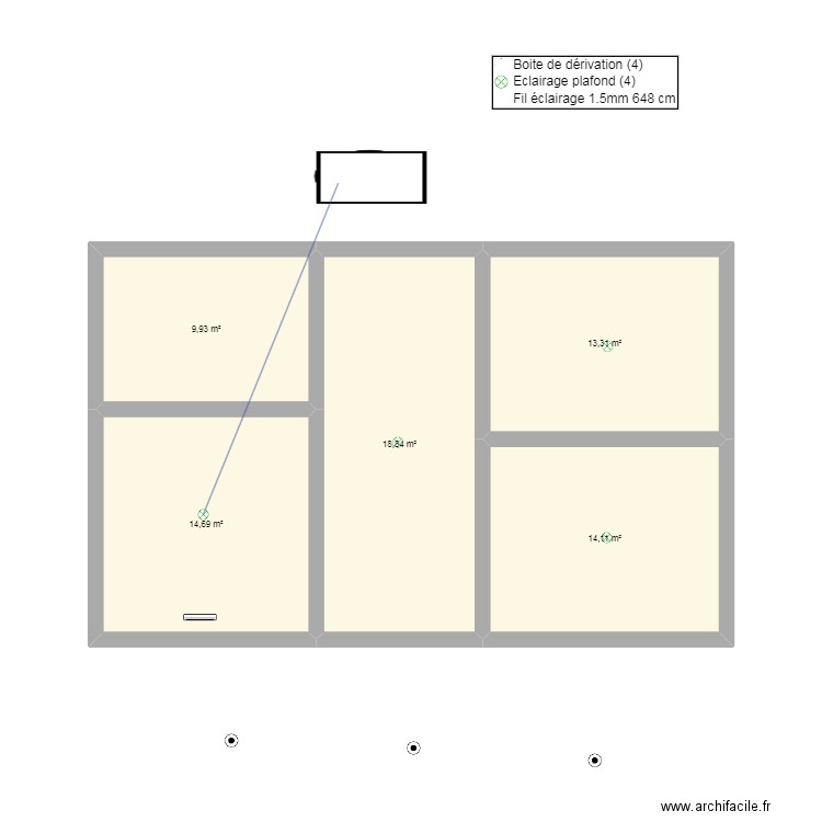 PLAN ELECTRIQUE. Plan de 5 pièces et 71 m2