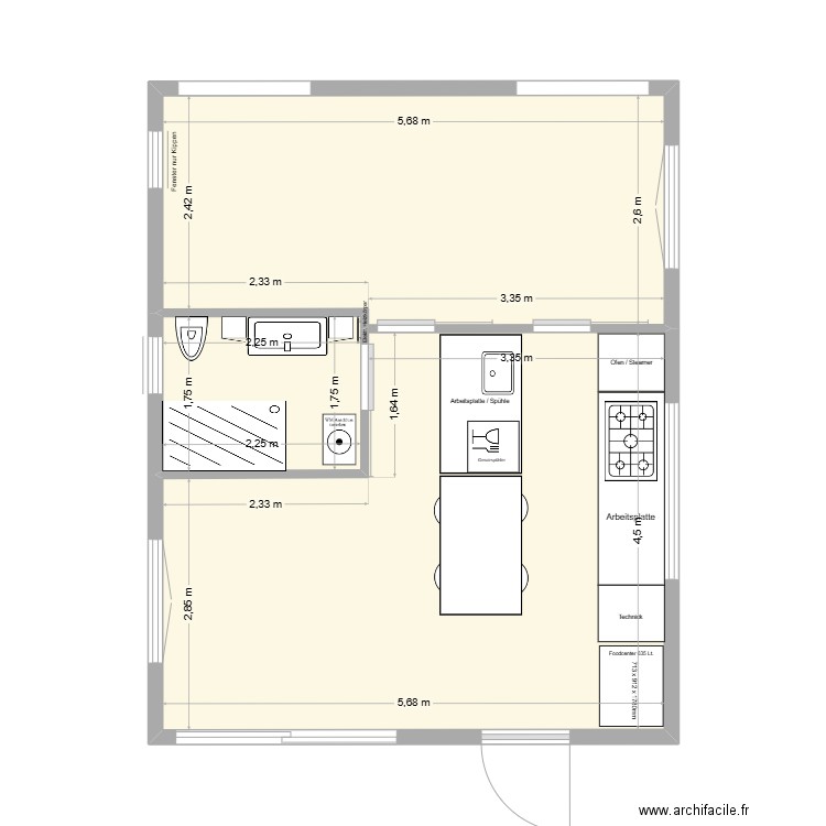 Lacet Flair_plan de base avec les aménagements d'intérieur_a. Plan de 3 pièces et 40 m2