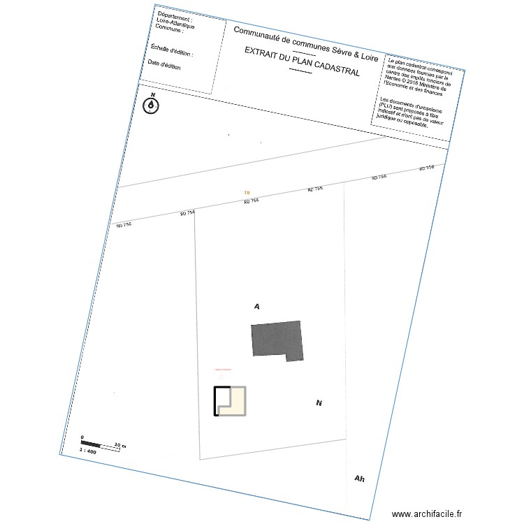 plan de masse 2. Plan de 2 pièces et 52 m2