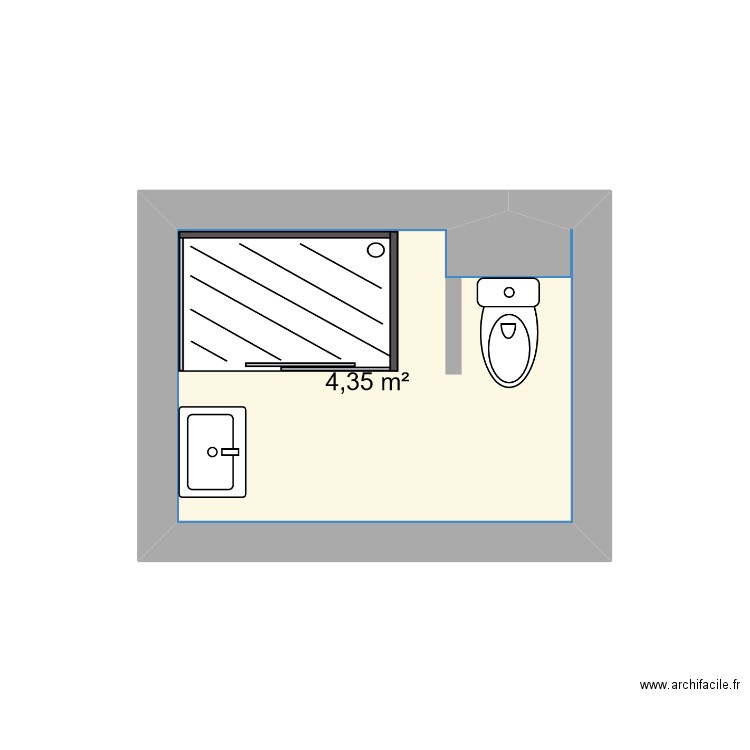 salle_de_bains. Plan de 1 pièce et 4 m2