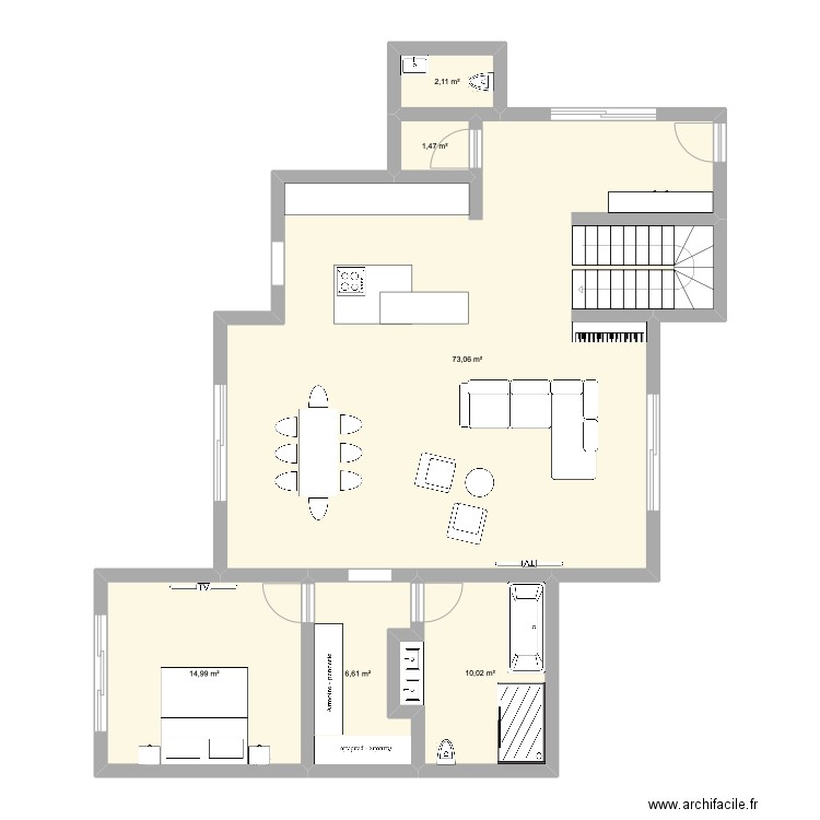 plan maison3. Plan de 5 pièces et 117 m2