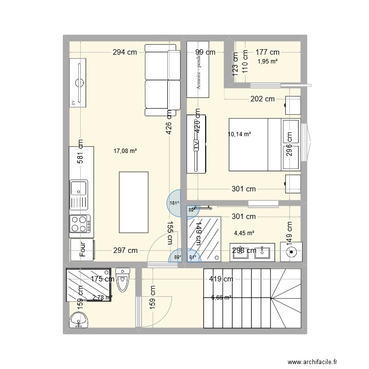 lorient 3. Plan de 6 pièces et 43 m2