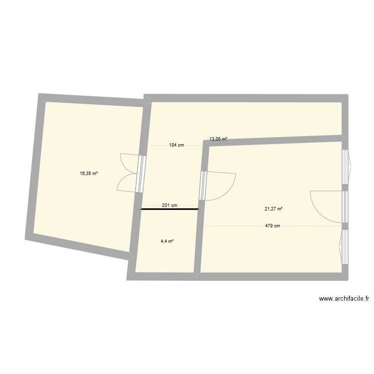 Bjoern - Rdc. Plan de 4 pièces et 55 m2