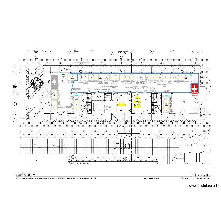 Exhibitors Village V7. Plan de 19 pièces et 445 m2