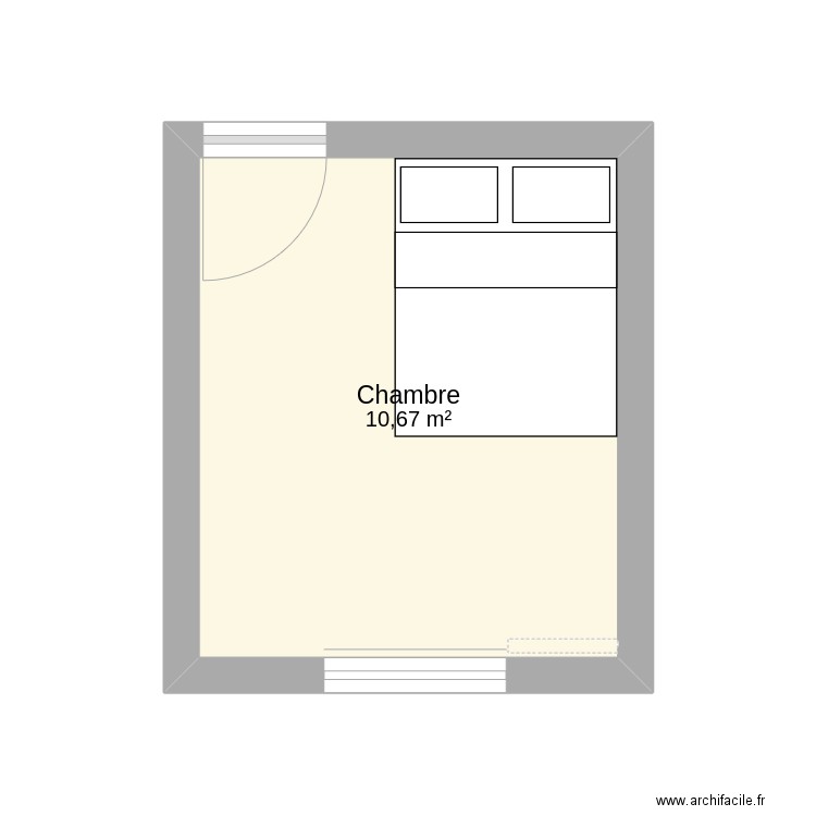 chambre 2. Plan de 1 pièce et 11 m2