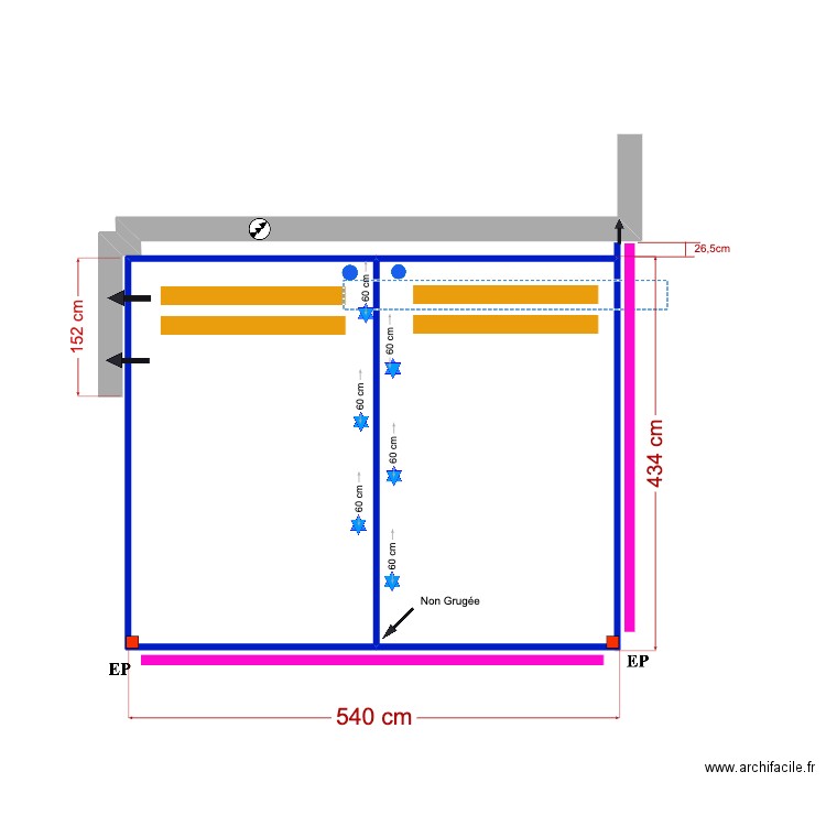 Gallagher - Lagos. Plan de 2 pièces et 22 m2