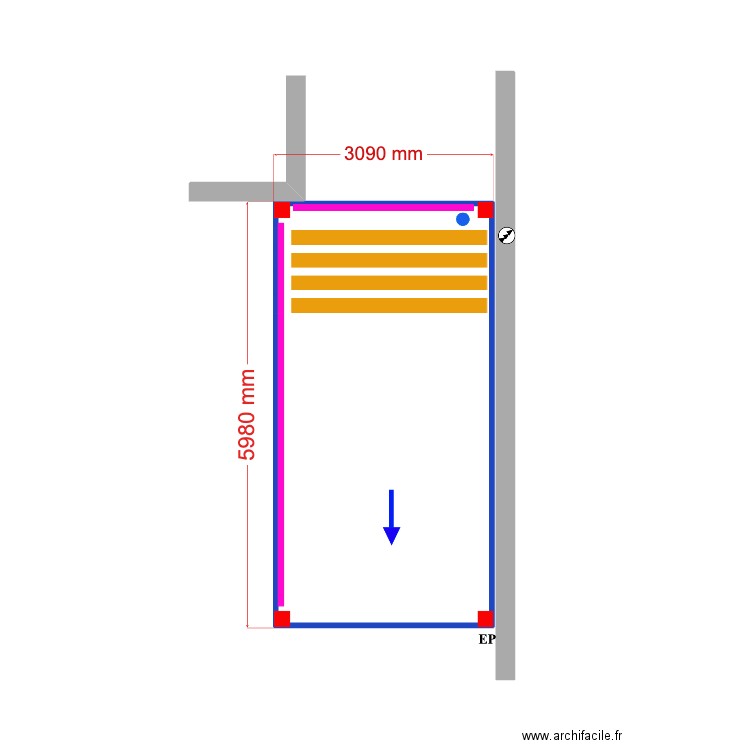 LUIS MIGUEL V2. Plan de 1 pièce et 18 m2