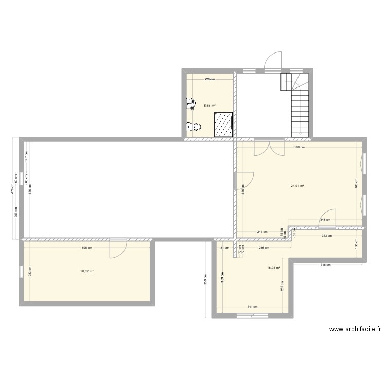 maison1. Plan de 4 pièces et 64 m2