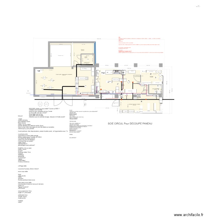 TRAVAUX CUISINE 4. Plan de 24 pièces et 649 m2