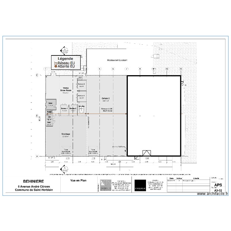 plan de la cellule 1. Plan de 1 pièce et 590 m2