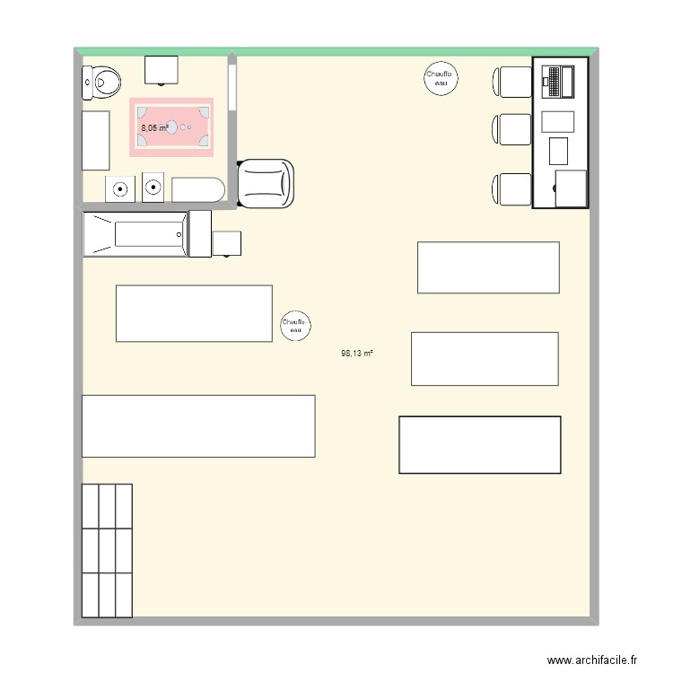 plan du salon. Plan de 2 pièces et 106 m2