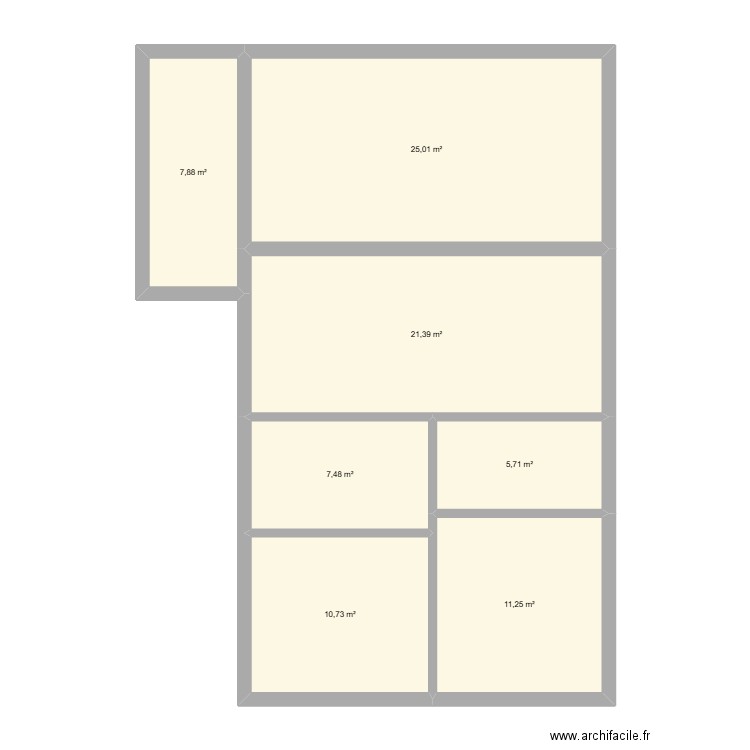 Maison. Plan de 7 pièces et 89 m2