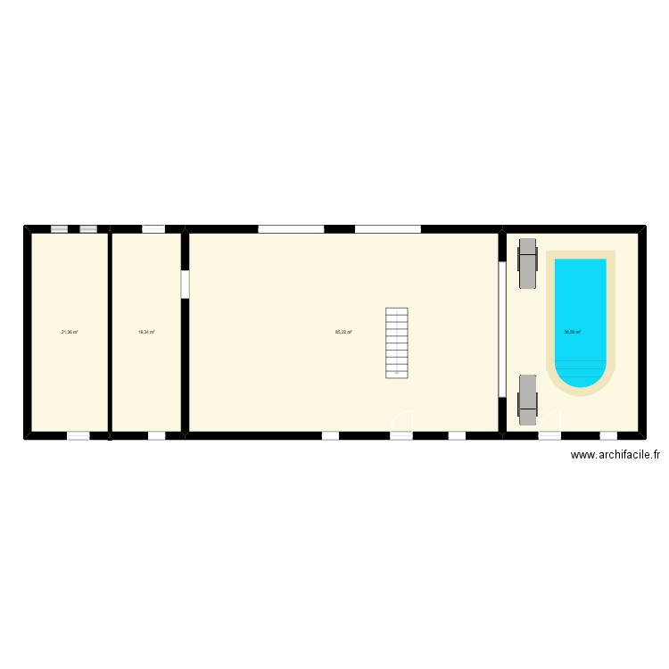 ste paz. Plan de 4 pièces et 162 m2