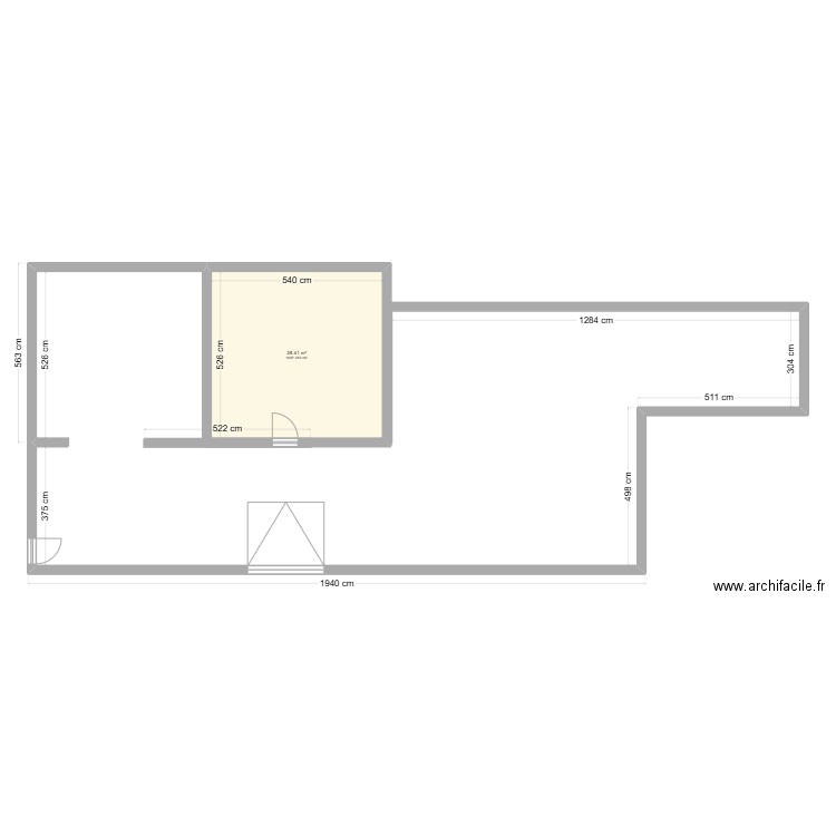 essai. Plan de 1 pièce et 28 m2