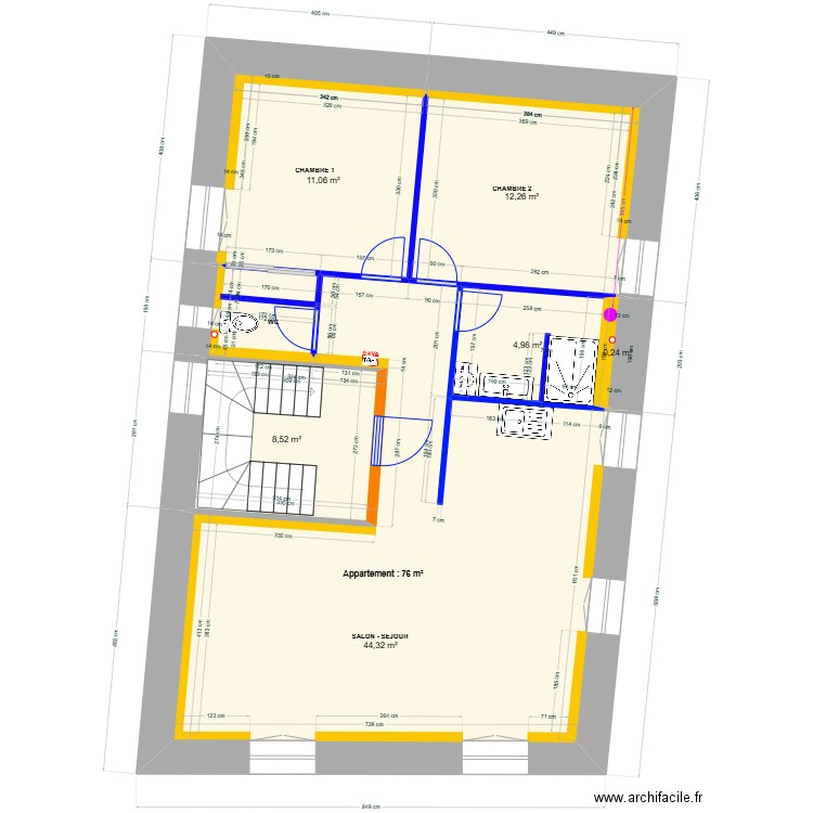 THUONG R+3 revision 5. Plan de 6 pièces et 81 m2