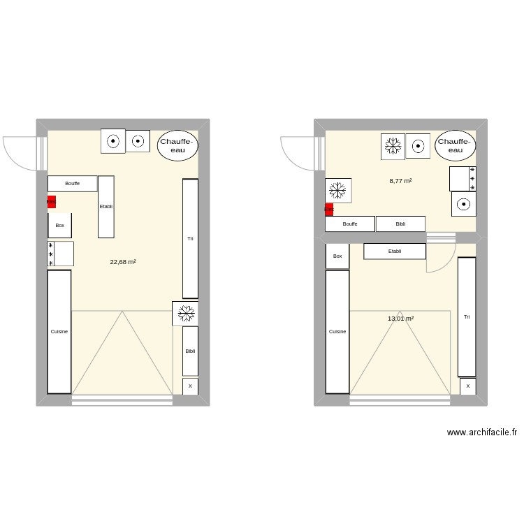 Garage. Plan de 3 pièces et 44 m2