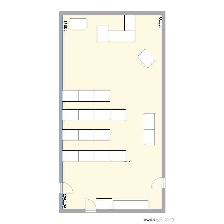 Plan tables . Plan de 1 pièce et 111 m2