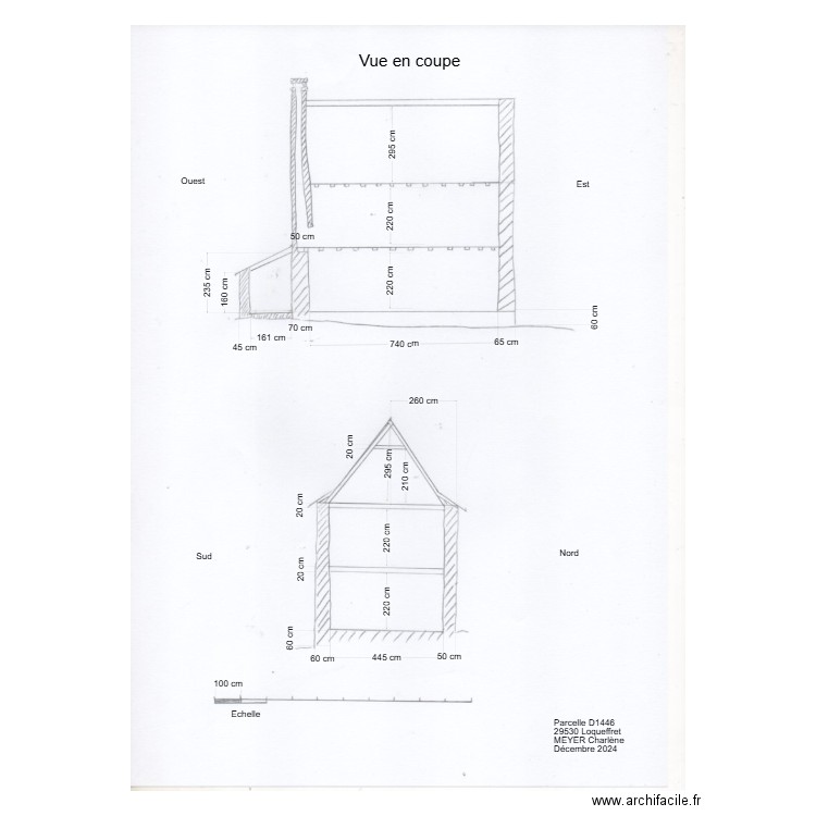 Vue en coupe D1446. Plan de 0 pièce et 0 m2