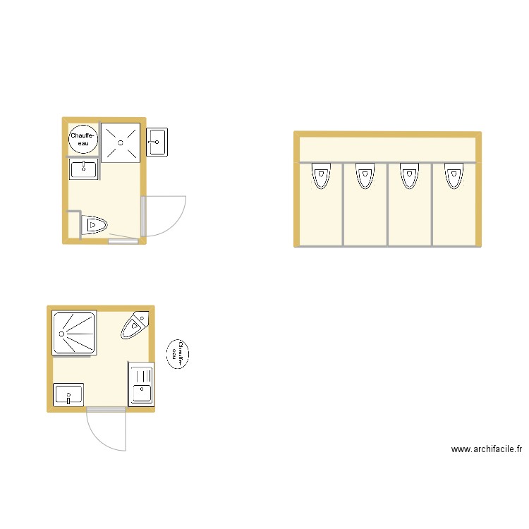 SANI CAB. Plan de 4 pièces et 15 m2