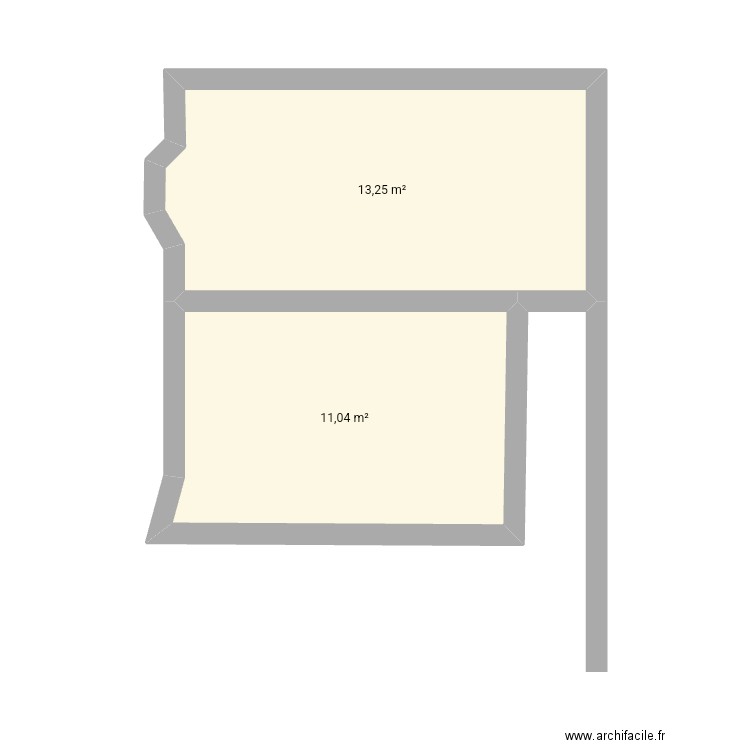 Maison. Plan de 2 pièces et 24 m2