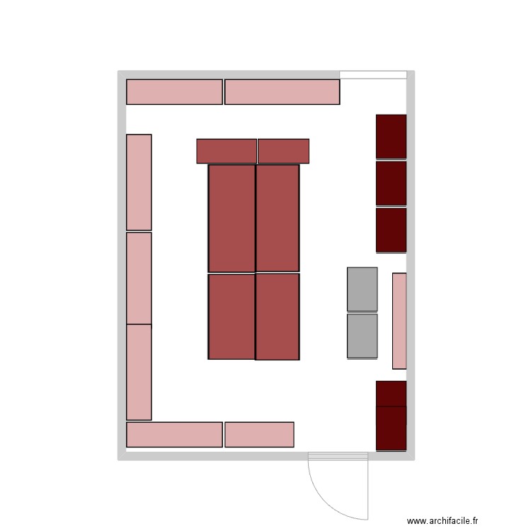 Epicerie. Plan de 1 pièce et 19 m2