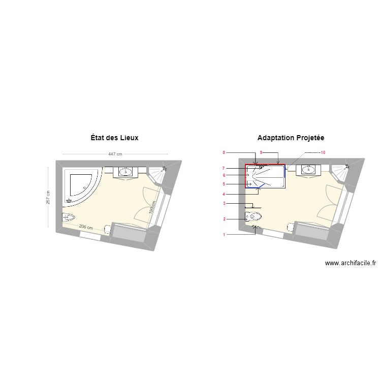 PETIT Anna. Plan de 6 pièces et 23 m2