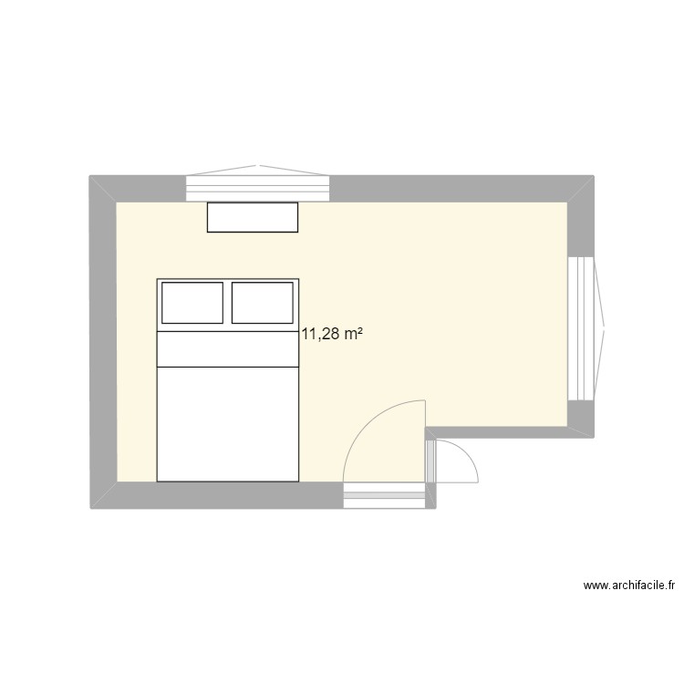 CHAMBRECORSE. Plan de 1 pièce et 11 m2