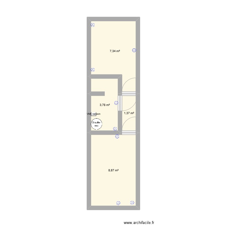 Appart 3. Plan de 4 pièces et 21 m2