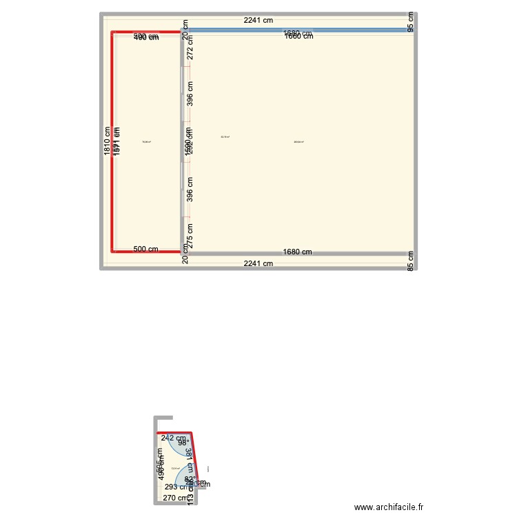 depot veranda. Plan de 4 pièces et 406 m2