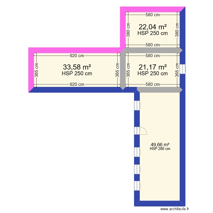 Bussieres 1. Plan de 4 pièces et 126 m2