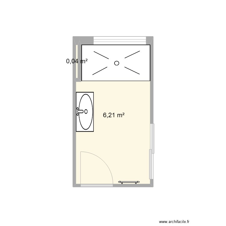 Belerupt. Plan de 2 pièces et 6 m2