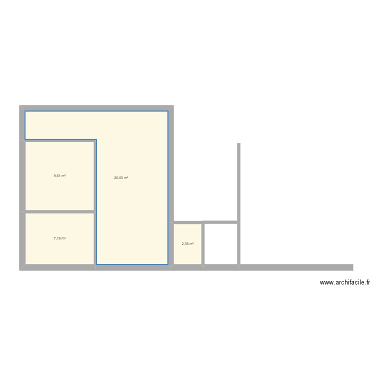 PROJET LOMME. Plan de 4 pièces et 45 m2