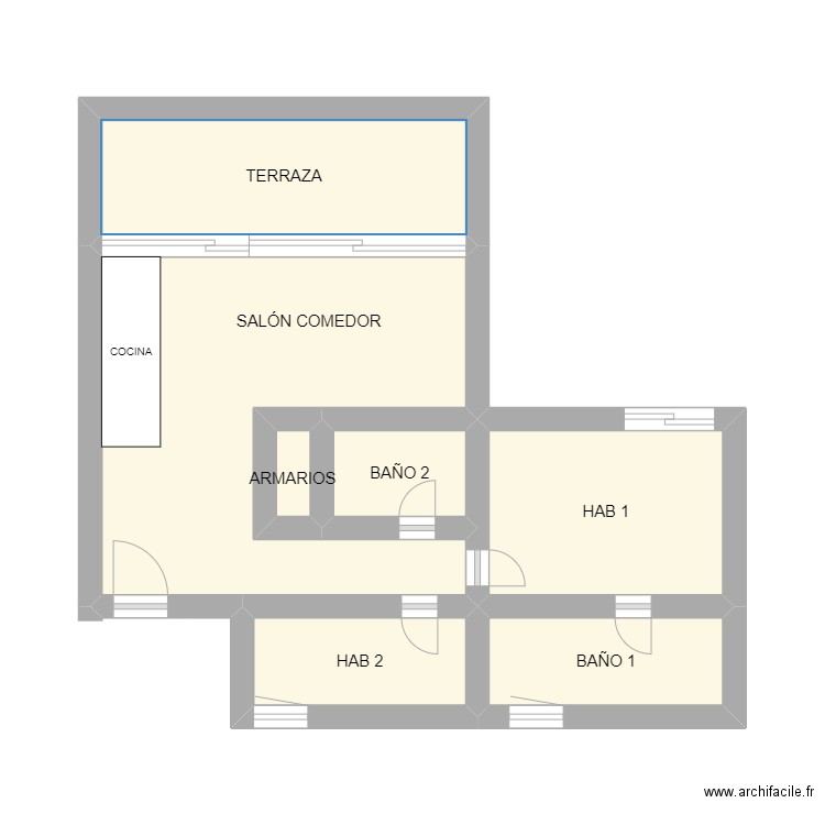 Font Del Llop. Plan de 7 pièces et 28 m2