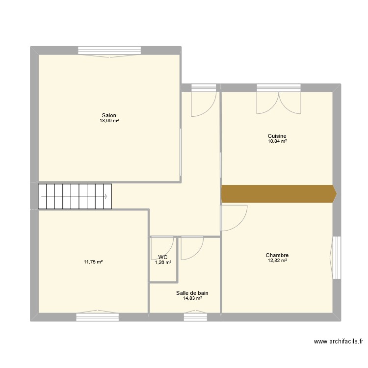 la couronne 2. Plan de 6 pièces et 70 m2