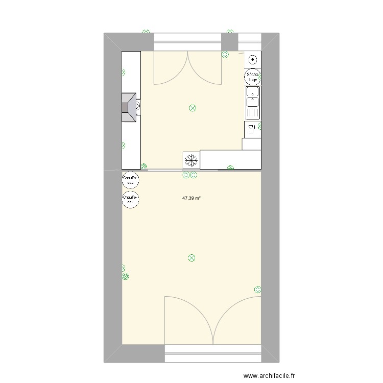 Garage M Laupies électricité. Plan de 1 pièce et 47 m2