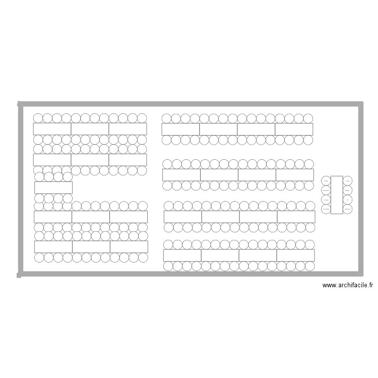 Plan-tables. Plan de 1 pièce et 189 m2